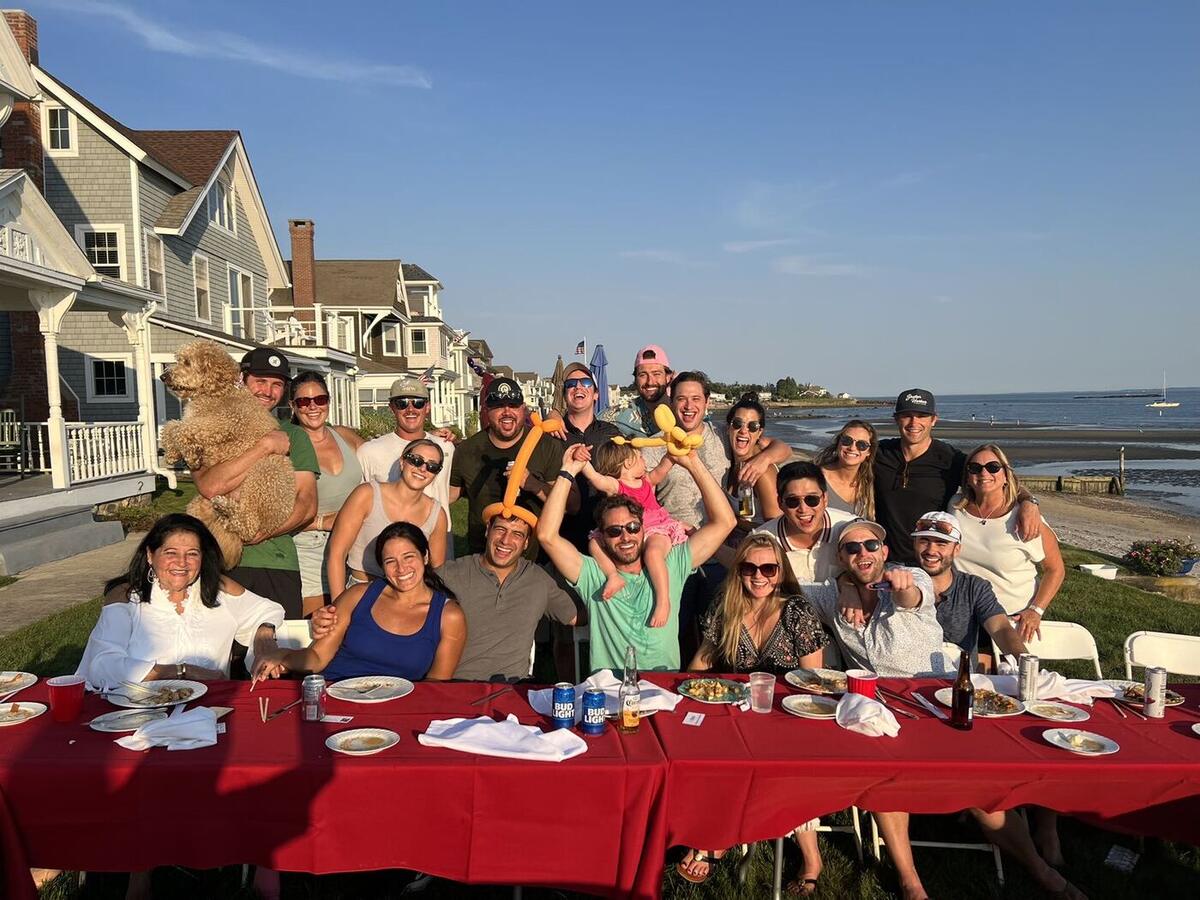 Beach house hibachi party on the Connecticut shoreline