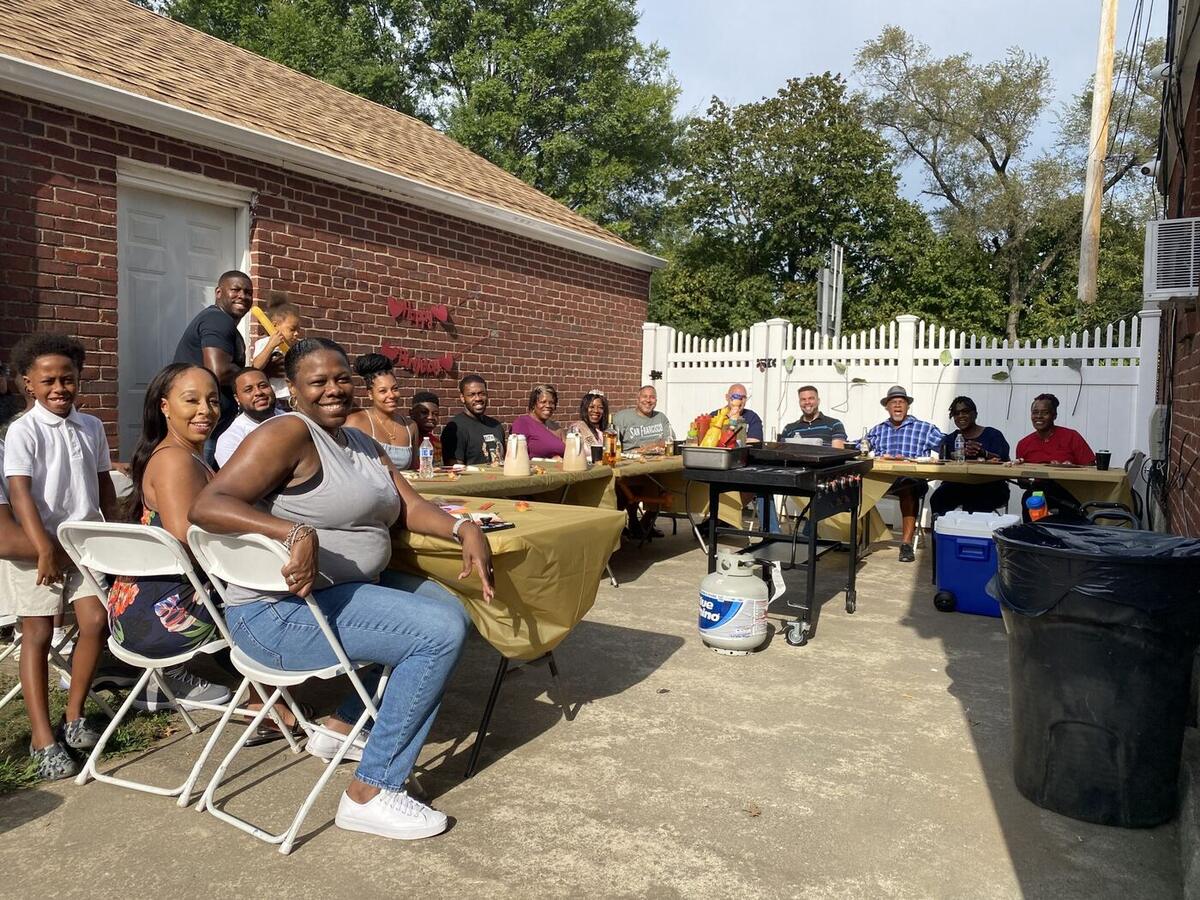 Birthday hibachi party group at a Connecticut home
